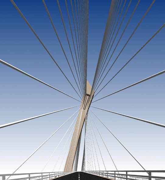Futur Pont de Terenez, vue de l'usager circulant de Crozon à Brest