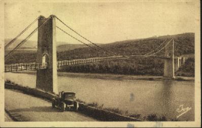 Finistere Pont de Terenez, années 30, apres sa construction, Carte Jos