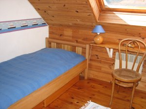 Crozon - Maison bleue - Chambre avec 2 lits 1 place