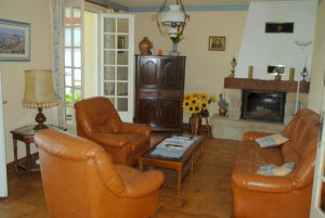 Crozon - Maison point vue Kergo - Salon / salle � manger avec TV