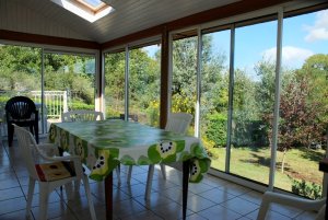 Crozon - Maison point vue Kergo - Cot� terrasse avec vue sur mer