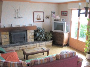 Telgruc - Maison de Kerthomas - Salon / salle � manger avec vue sur mer