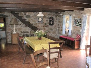 Crozon - Penty  Dinan (Q) - Salon, salle  manger avec chemine