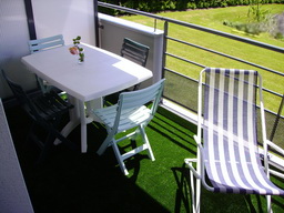 Crozon - T2 -Terrasses du Portzic - La terrasse avec salon de jardin