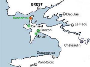 Presqu'ile de Crozon, Finistre en Bretagne, entre Rade de Brest et Baie de Douarnenez